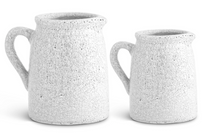 White Crackle Glazed Terracotta Pitchers