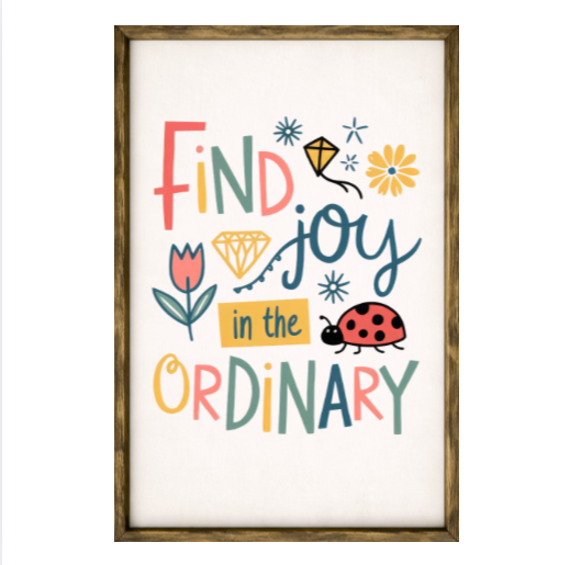 Find Joy In The Ordinary – Rustic Wood Framed Sign