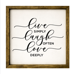 Live Laugh Love – Rustic Wood Framed Sign