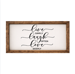 Live Laugh Love – Rustic Wood Framed Sign