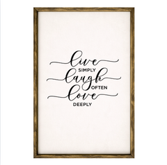Live Laugh Love – Rustic Wood Framed Sign