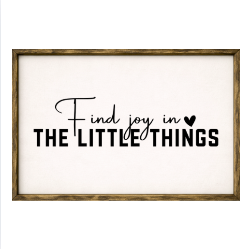 Find Joy in the Little Things – Rustic Wood Framed Sign