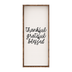 Thankful Grateful Blessed – Rustic Wood Framed Sign