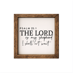 The Lord is My Shepherd – Rustic Wood Framed Sign