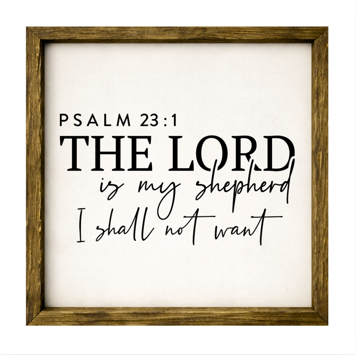 The Lord is My Shepherd – Rustic Wood Framed Sign