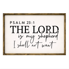 The Lord is My Shepherd – Rustic Wood Framed Sign