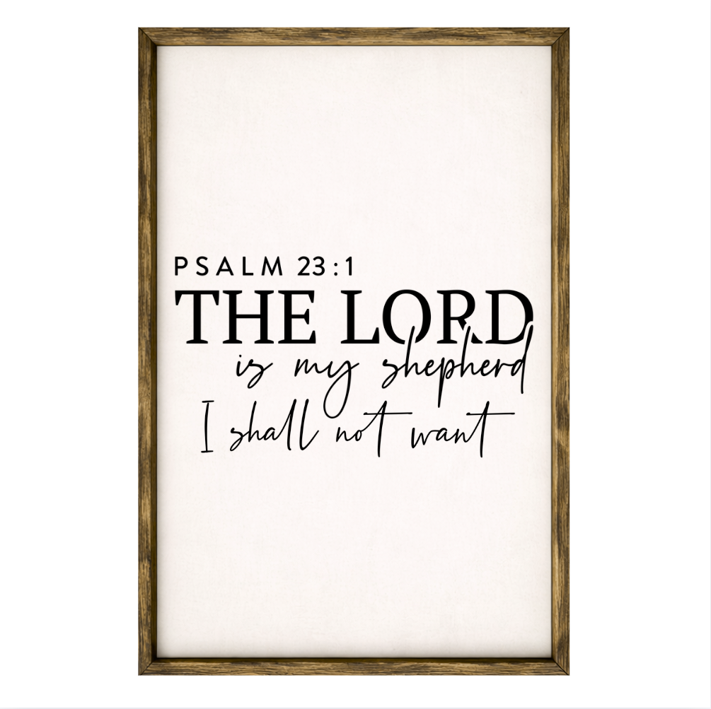 The Lord is My Shepherd – Rustic Wood Framed Sign