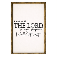 The Lord is My Shepherd – Rustic Wood Framed Sign