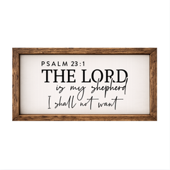 The Lord is My Shepherd – Rustic Wood Framed Sign