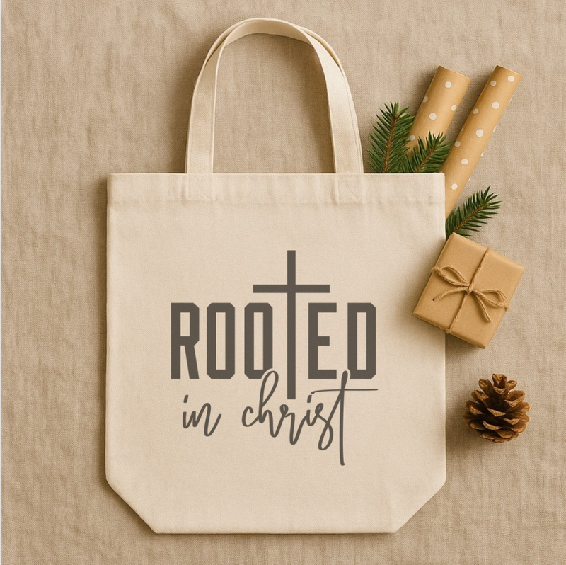 Rooted in Christ – Canvas Tote Bag