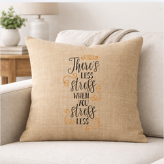 Stress Less – Faith-Inspired Linen Throw Pillow