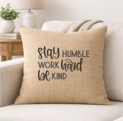 Stay Humble – Faith-Inspired Linen Throw Pillow