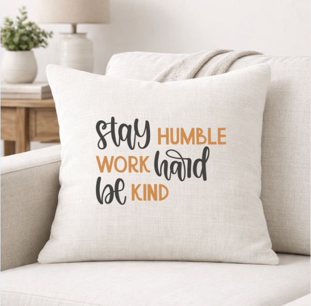 Stay Humble – Faith-Inspired Linen Throw Pillow