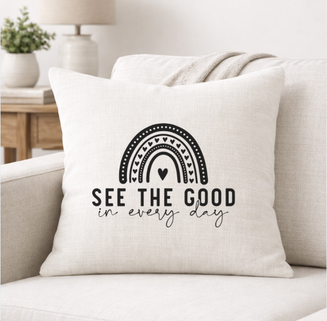 See The Good – Faith-Inspired Linen Throw Pillow