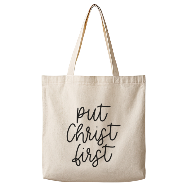 Put Christ First– Canvas Tote Bag