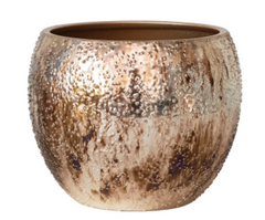 Textured Metal Planter, Antique Gold Finish