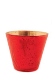 Embossed Recycled Mercury Glass Tealight/Votive Holders, Red