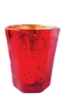 Embossed Recycled Mercury Glass Tealight/Votive Holders, Red