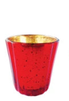 Embossed Recycled Mercury Glass Tealight/Votive Holders, Red