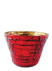 Embossed Recycled Mercury Glass Tealight/Votive Holders, Red