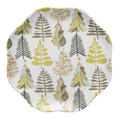 Bamboo Melamine Scalloped Plate, 4 styles