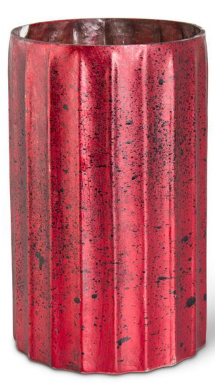 Matte Red Mercury Glass Containers, 3 styles