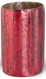 Matte Red Mercury Glass Containers, 3 styles
