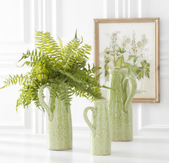 Green Ceramic Crackled Pitchers