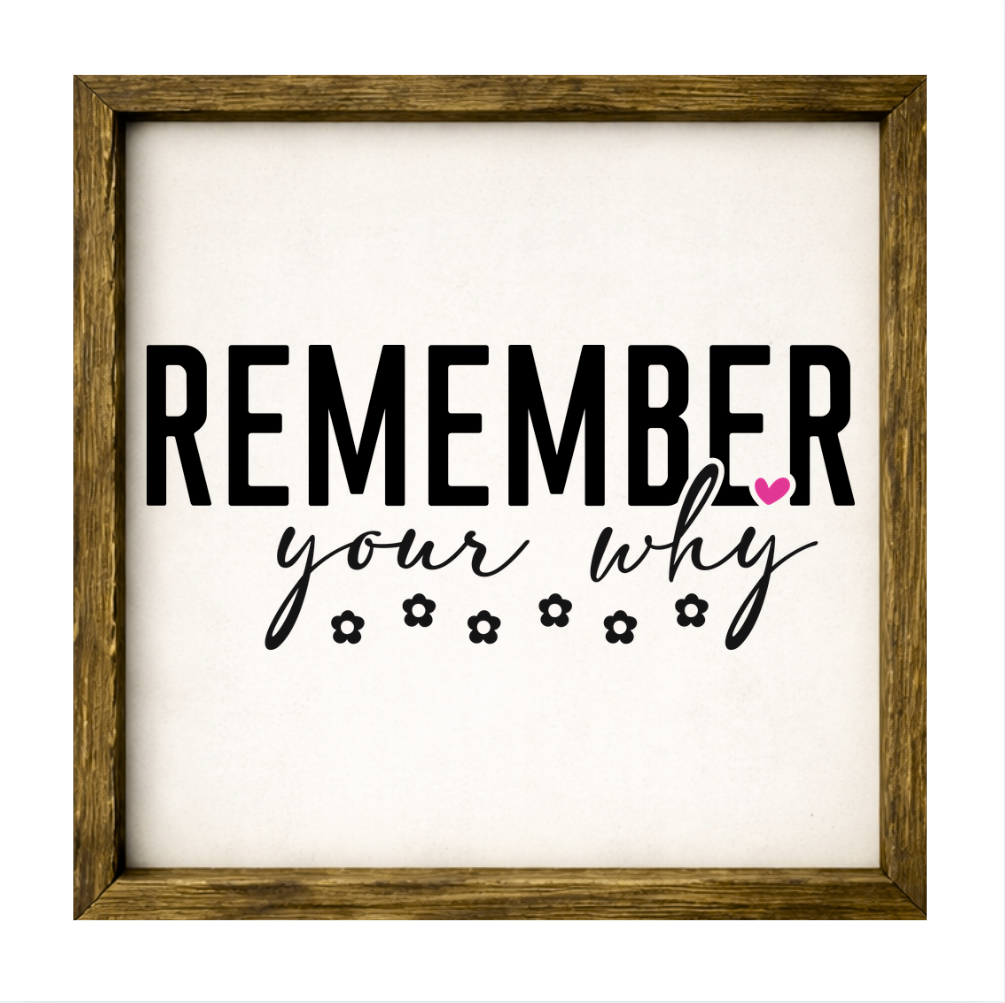 Remember Your Why – Rustic Wood Framed Sign