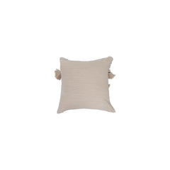 Woven Cotton & Jute Macrame Pillow with Tassels