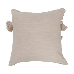 Woven Cotton & Jute Macrame Pillow with Tassels