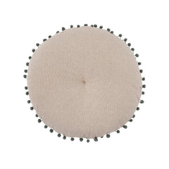 Round Cotton Embroidered Pillow