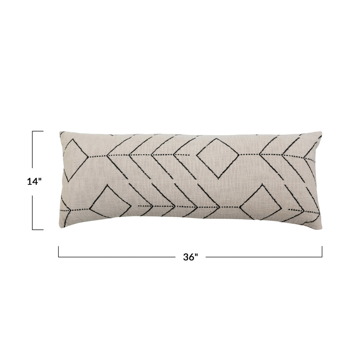 Cotton Embroidered Lumbar Pillow