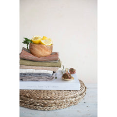 Cotton Blend Dish Towels w/ Weave Pattern, 3 Colors
