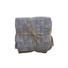 Cotton Blend Dish Towels w/ Weave Pattern, 3 Colors