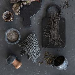Stonewashed Cotton Waffle Weave Dish Cloths, Charcoal Color Set of 3