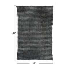 Stonewashed Cotton Waffle Weave Tea Towel, Charcoal Color