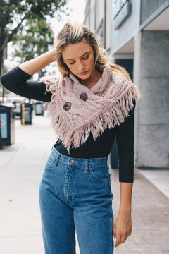 Heathered Shoulder Warmer With Coco Buttons
