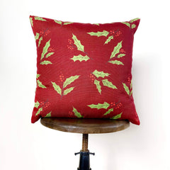 Happy Holiday Wreath Throw Pillow