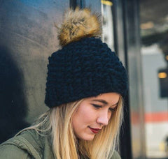 Oversized Chunky Pom Beanie