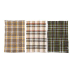 Cotton Printed Plaid Tea Towels, Set of 3