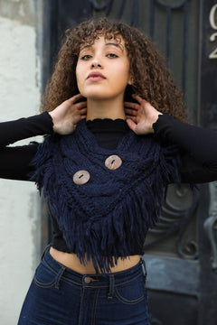 Heathered Shoulder Warmer With Coco Buttons