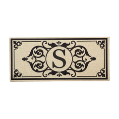 Cambridge Monogram Burlap Sassafras Switch Mat, Letters A-Z, 22" X 10"