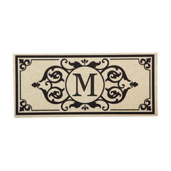 Cambridge Monogram Burlap Sassafras Switch Mat, Letters A-Z, 22" X 10"