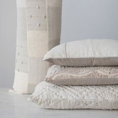 Woven Cotton Jacquard Lumbar Pillow