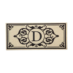 Cambridge Monogram Burlap Sassafras Switch Mat, Letters A-Z, 22" X 10"