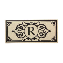 Cambridge Monogram Burlap Sassafras Switch Mat, Letters A-Z, 22" X 10"