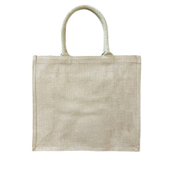 Customized Value Large Burlap Tote Bag With Your Logo/Text: Natural / 1-Color