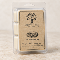 Frosted Grove 6 oz wax melt in clear clamshell