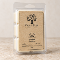 Home for Christmas 6 oz wax melt in clear clamshell